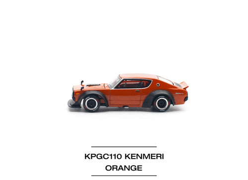 Load image into Gallery viewer, POPRACE 1/64 SKYLINE GT-R V8 DRIFT (KENMERI) ORANGE Model Car
