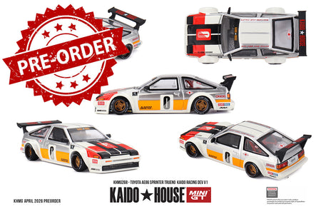 (Pre-order) Kaido House X Mini GT #268 Toyota AE86 Sprinter Trueno Racing Dev V1