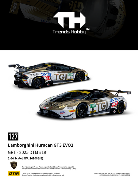 (Pre-order) Trends Hobby 1/64 Diecast Lamborghini Huracan GT3 EVO2 DTM 2025 #19