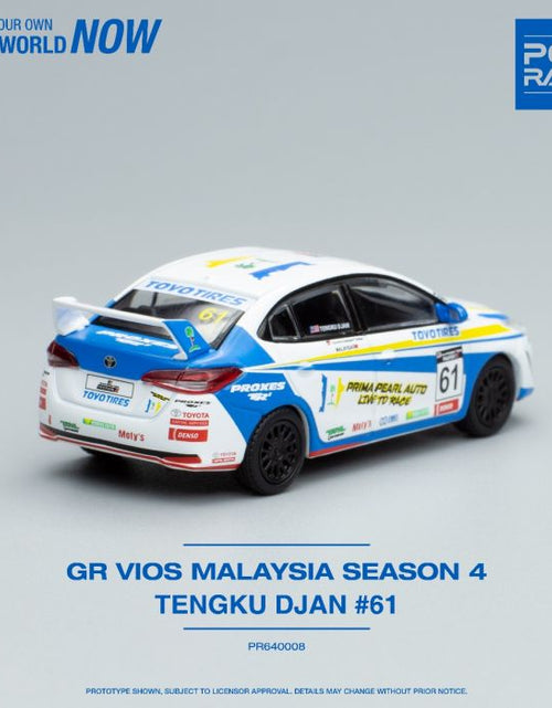 Load image into Gallery viewer, POPRACE 1/64 Die-cast Car GR VIOS MALAYSIA SEASON 4 TENGKU DJAN 61 (w/ Figure)
