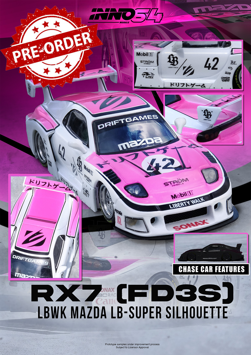 (Pre-order) INNO64 1/64 MAZDA RX7 (FD3S) LB-SUPER SILHOUETTE "DRIFT GAMES 2025"