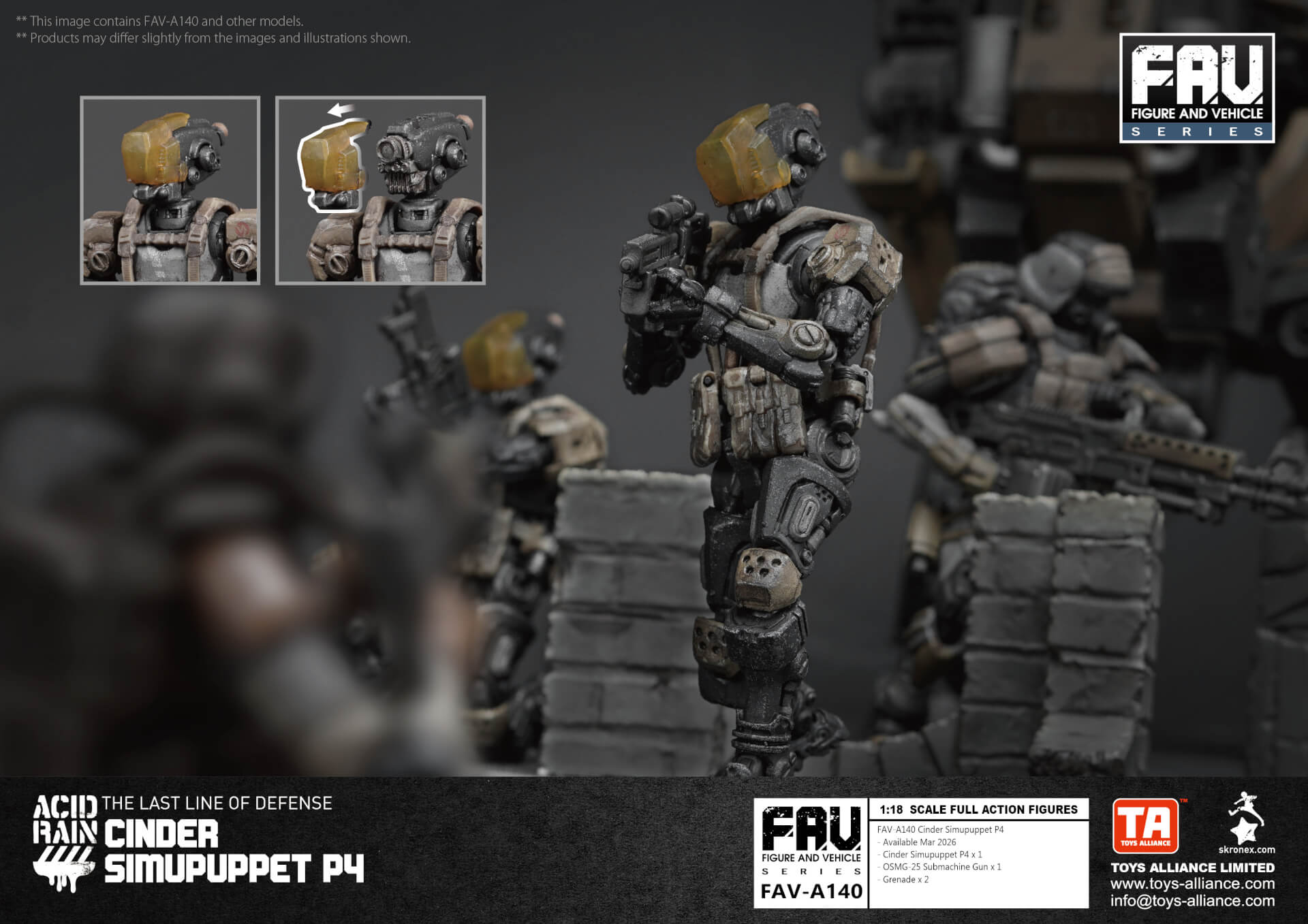 Acid Rain x Toy Alliance FAV-A140 Cinder Simupuppet P4 Action Figure Set