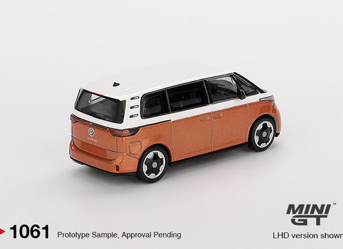 Load image into Gallery viewer, Mini GT #1061 Volkswagen ID.Buzz Candy White / Energetic Orange LHD
