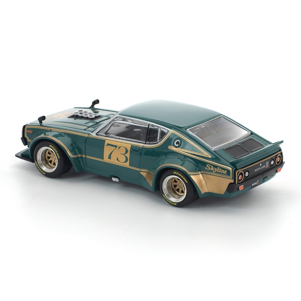(Pre-order) POPRACE 1/64 KPGC110 KENMERI RACING #73 GREEN/GOLD Model Car