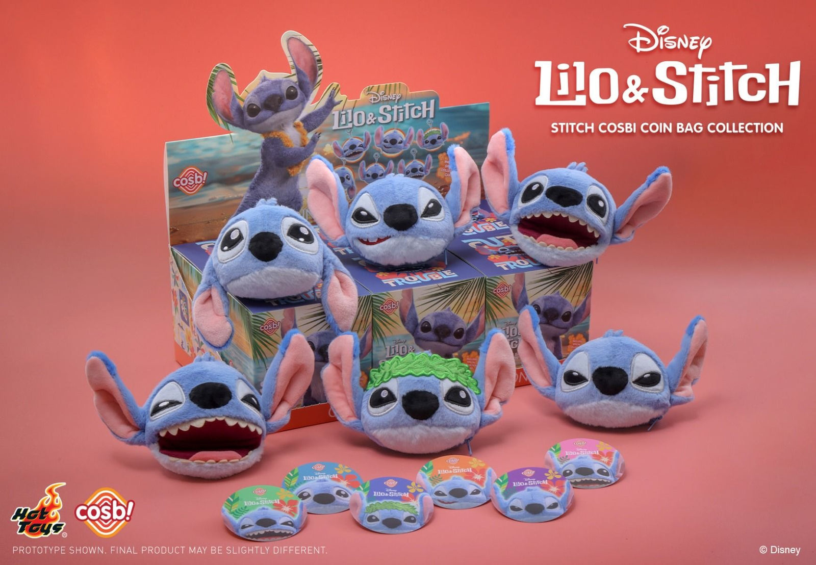 Hot Toys Disney Stitch Cosbi Coin Bag Keychain Collection (Full set of 6)