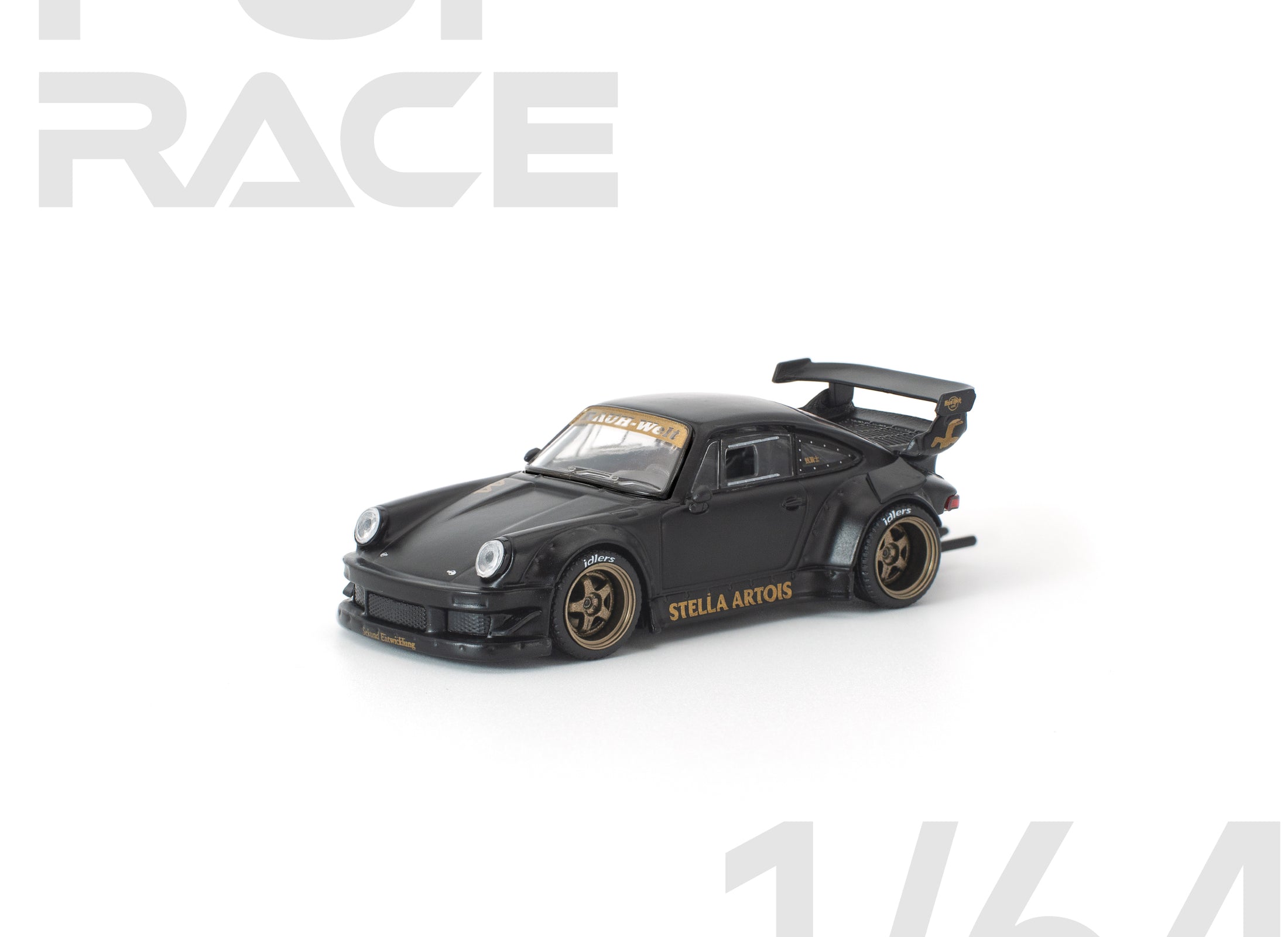 (Pre-order) POP RACE 1/64 RWB 930 MATTE BLACK "STELLA ARTOIS" Diecast #PR640468