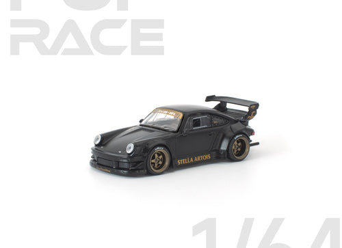 Load image into Gallery viewer, (Pre-order) POP RACE 1/64 RWB 930 MATTE BLACK "STELLA ARTOIS" Diecast #PR640468
