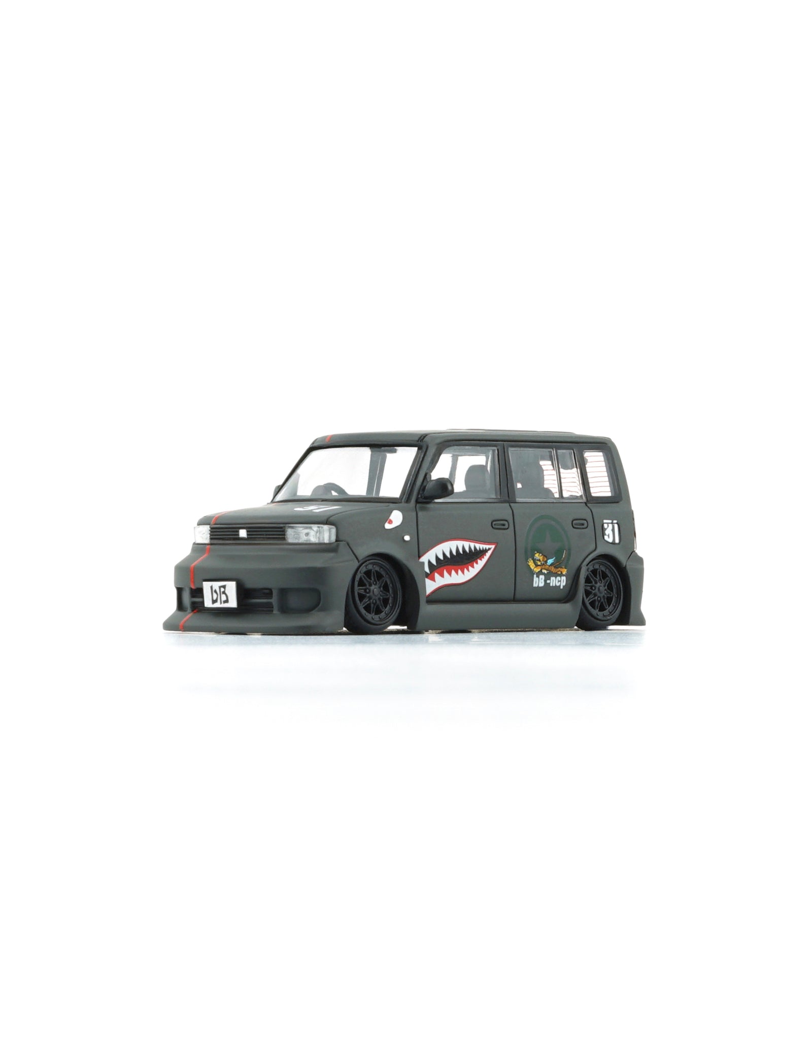 BMC 1/64 Toyota 2000 bB - Matte Green + P40 Tiger Pattern (RHD) LTD