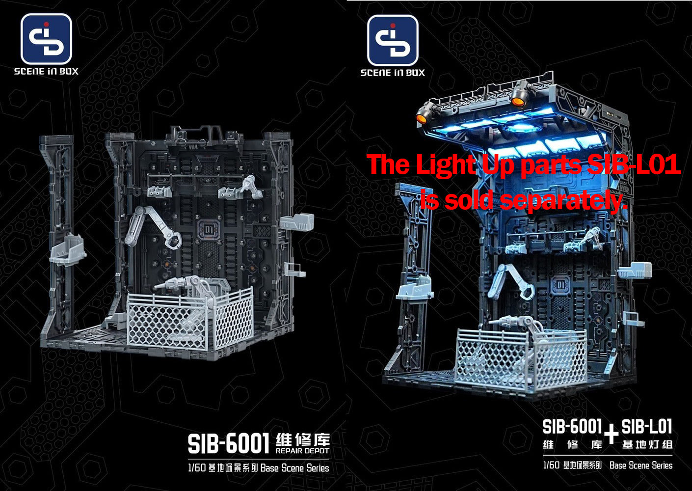 SCENE IN BOX SIB-6001 Maintenance Bay Diorama for Action Figures