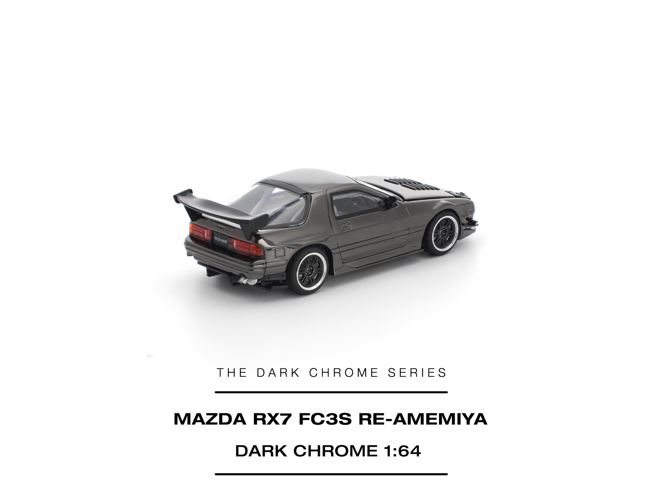 (Pre-order) POPRACE 1/64 MAZDA RX7 FC3S RE-AMEMIYA DARK CHROME Diecast Model Car