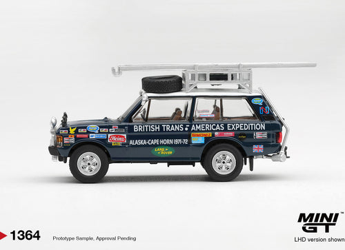 Load image into Gallery viewer, (Pre-order) Mini GT #1364 Range Rover 1971 British Trans-Americas Expedition LHD
