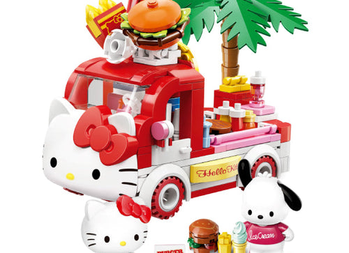 Load image into Gallery viewer, Qman Keeppley Hello Kitty &amp; Pochacco's Fast Street Food Truck Building Blocks
