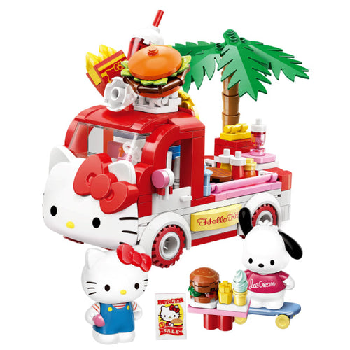 Load image into Gallery viewer, Qman Keeppley Hello Kitty &amp; Pochacco&#39;s Fast Street Food Truck Building Blocks

