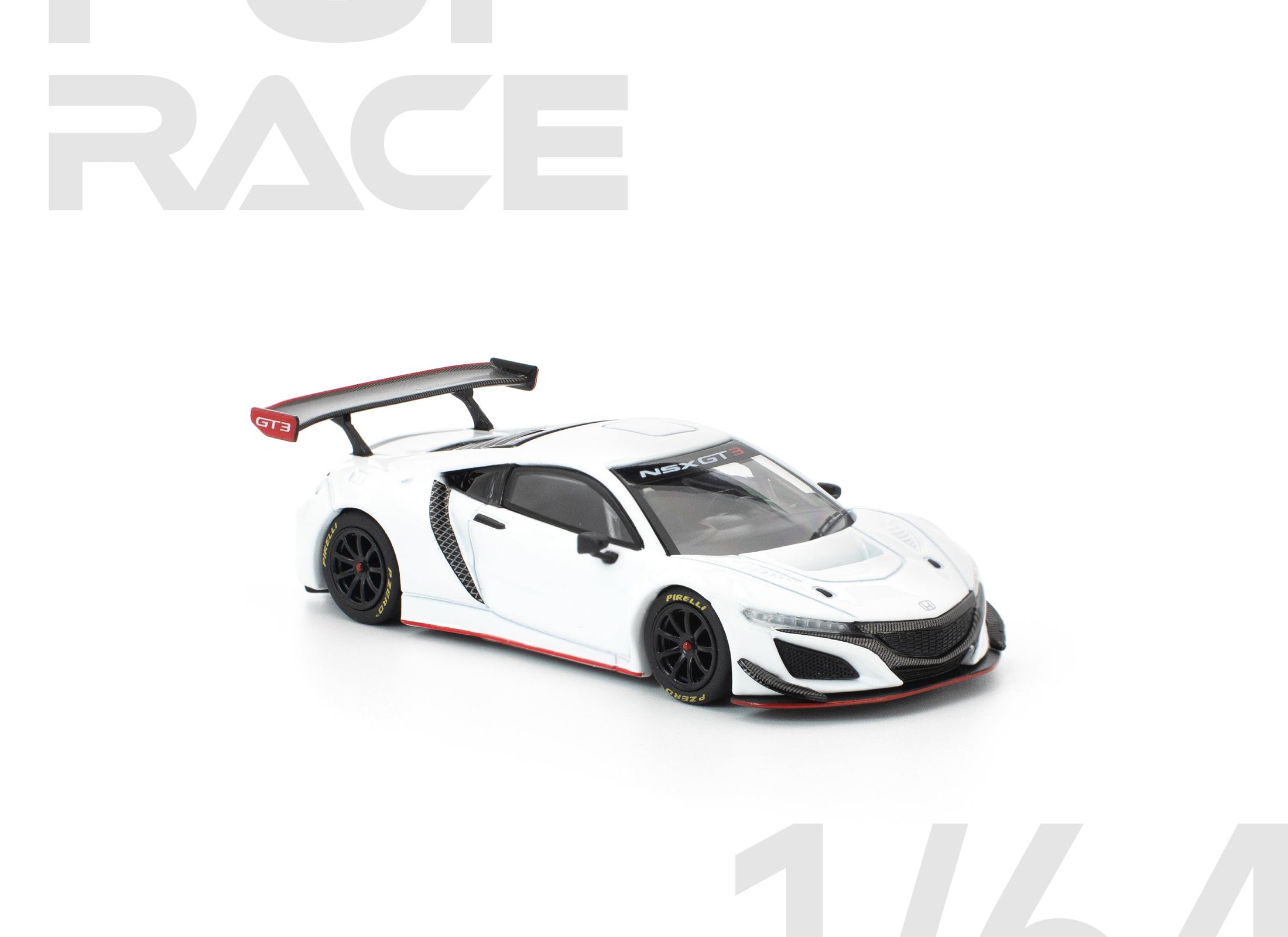 POPRACE 1/64 HONDA NSX GT3 EVO22 - WHITE Diecast Model Car