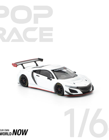 POPRACE 1/64 HONDA NSX GT3 EVO22 - WHITE Diecast Model Car