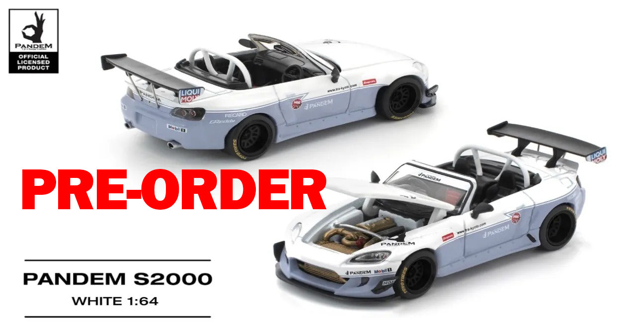 (Pre-order) POPRACE 1/64 PANDEM S2000 WHITE New Tooling Diecast Model Car