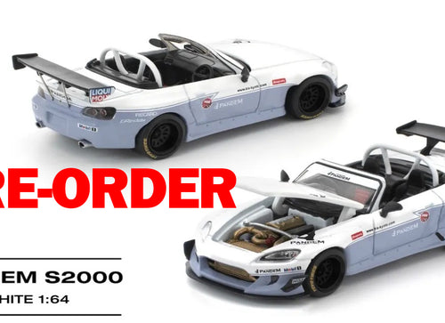Load image into Gallery viewer, (Pre-order) POPRACE 1/64 PANDEM S2000 WHITE New Tooling Diecast Model Car
