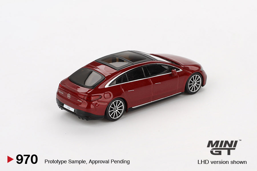 Mini GT #970 Mercedes-Benz EQS 580 4MATIC Red Metallic RHD Model Car