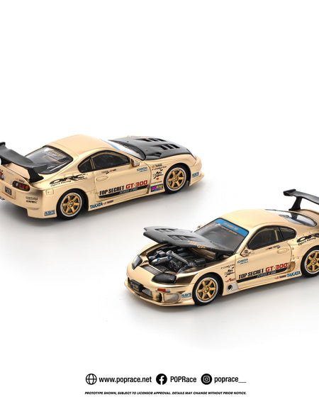 POPRACE 1/64 TOP SECRET GT300 SUPRA - CHROME GOLD Diecast Model Car