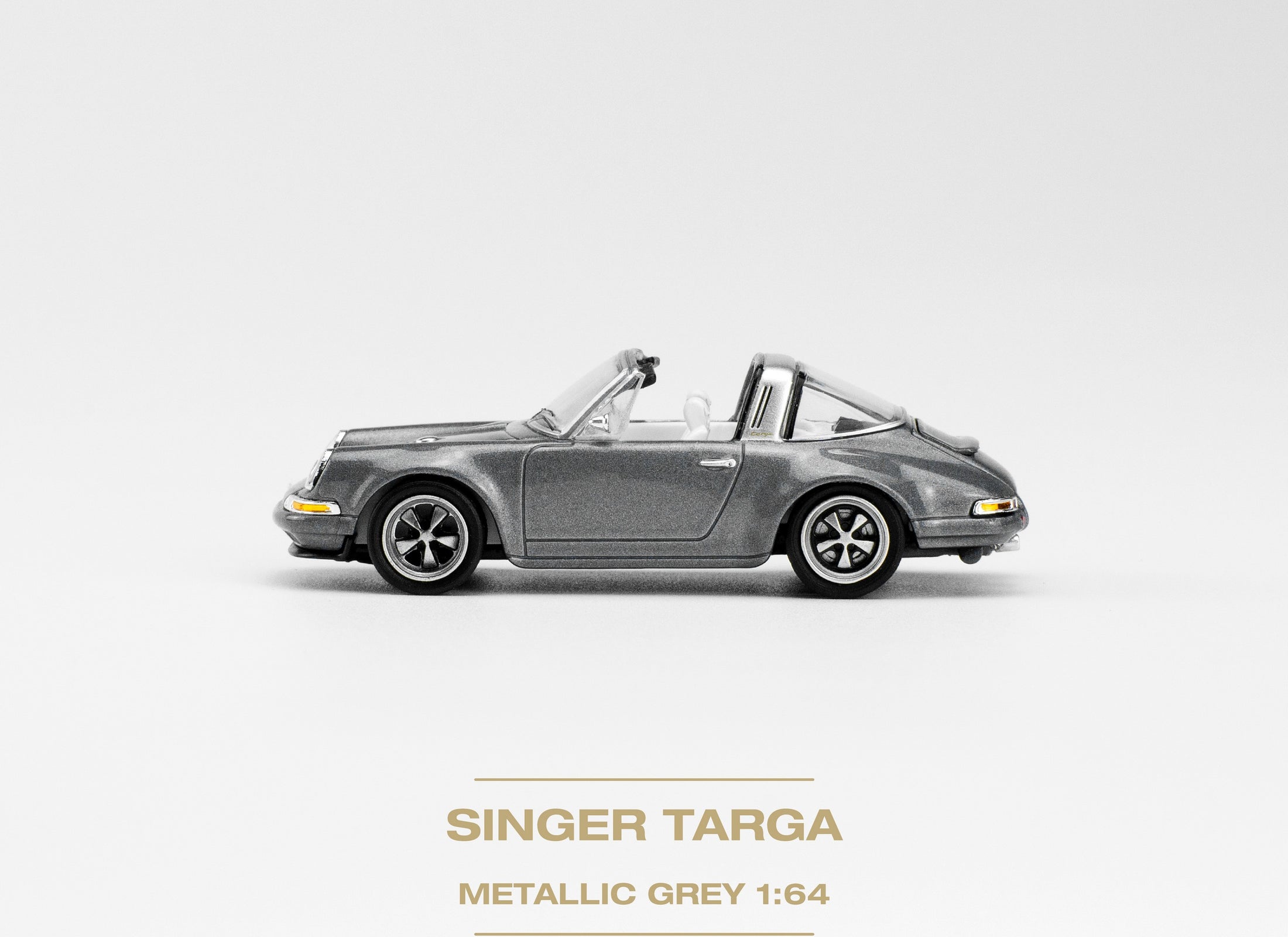 POPRACE 1/64 SINGER TARGA METALLIC GREY Diecaset Model Car
