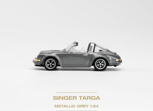 Load image into Gallery viewer, POPRACE 1/64 SINGER TARGA METALLIC GREY Diecaset Model Car
