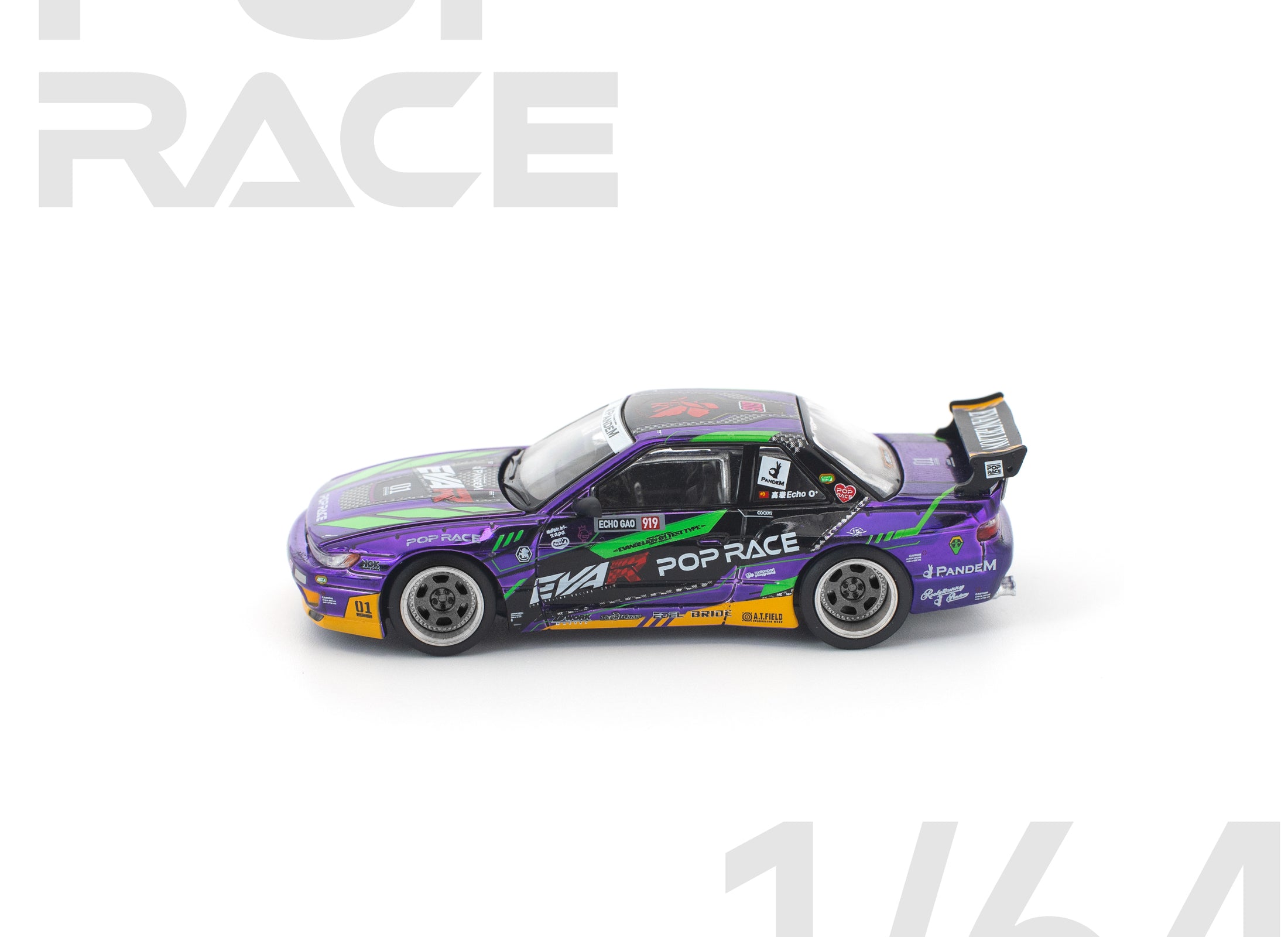 (Pre-order) POPRACE 1/64 PANDEM S13 EVA RT TEST TYPE-01 Diecast Model Car