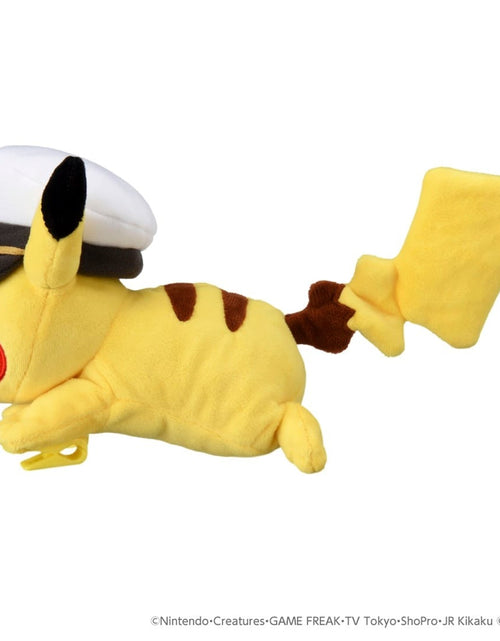 Load image into Gallery viewer, Takara Tomy Pokemon Soft Plush Toy Captain Pikachu on Shoulder
