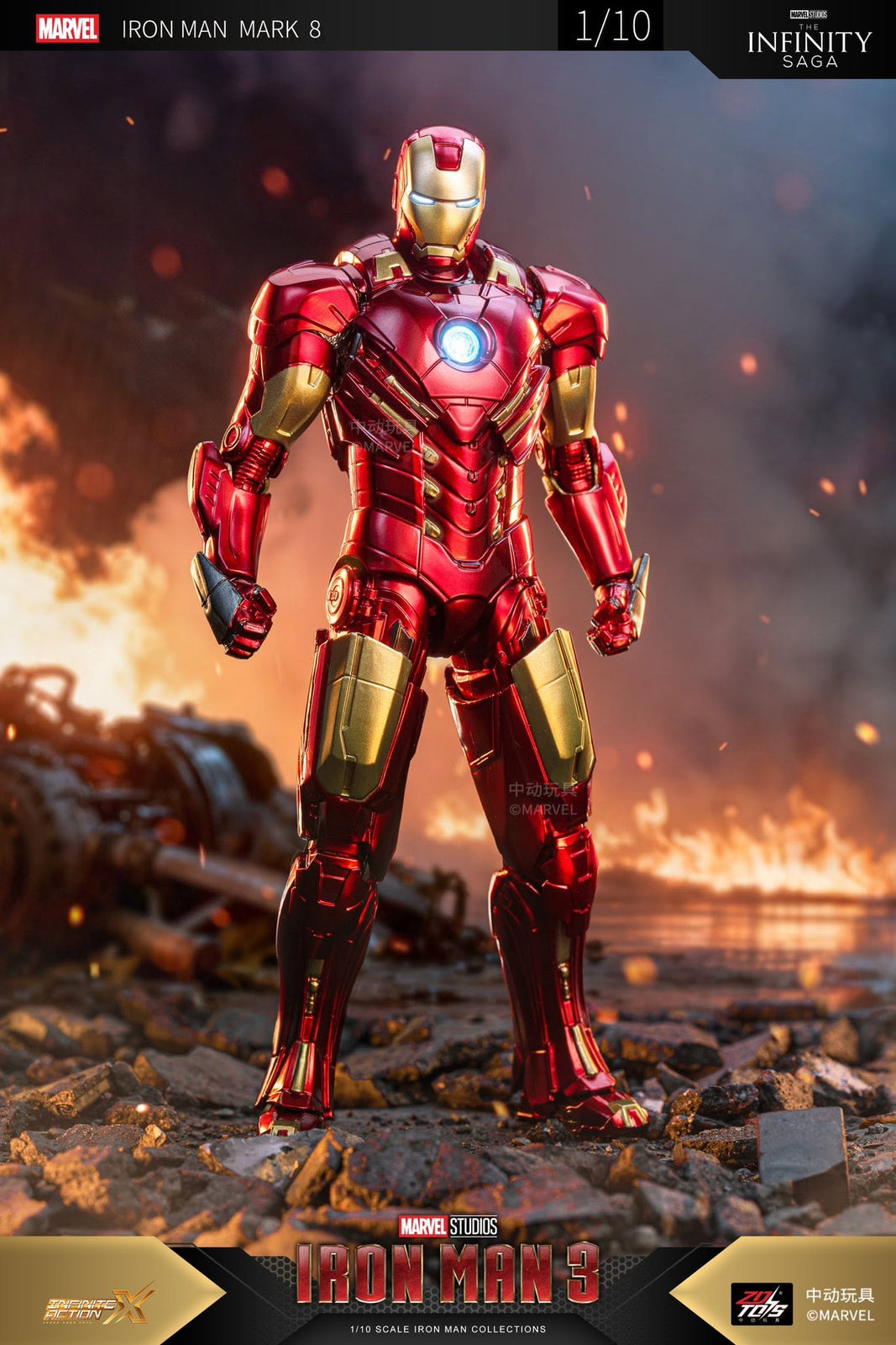 ZD Toys Marvel 1:10 6-inch Iron Man MK8 Action Figure Set