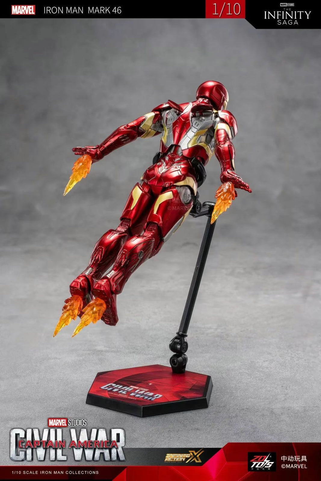 ZD Toys Marvel Avengers 1/10 Iron Man MK46 Action Figure Set