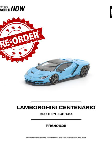 (Pre-order) POP RACE 1/64 LAMBORGHINI CENTENARIO BLU CEPHEUS Diecast Model Car