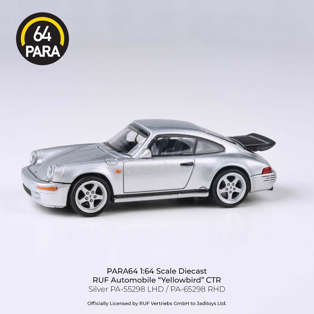 PARA64 1/64 1987 RUF CTR Yellowbird Silver RHD Diecast Model Car