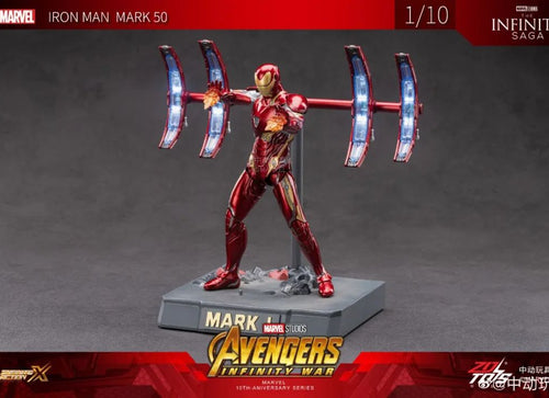 Load image into Gallery viewer, ZD Toys Marvel Avengers 1/10 Iron Man MK50 Action Figure Infinity War Scene
