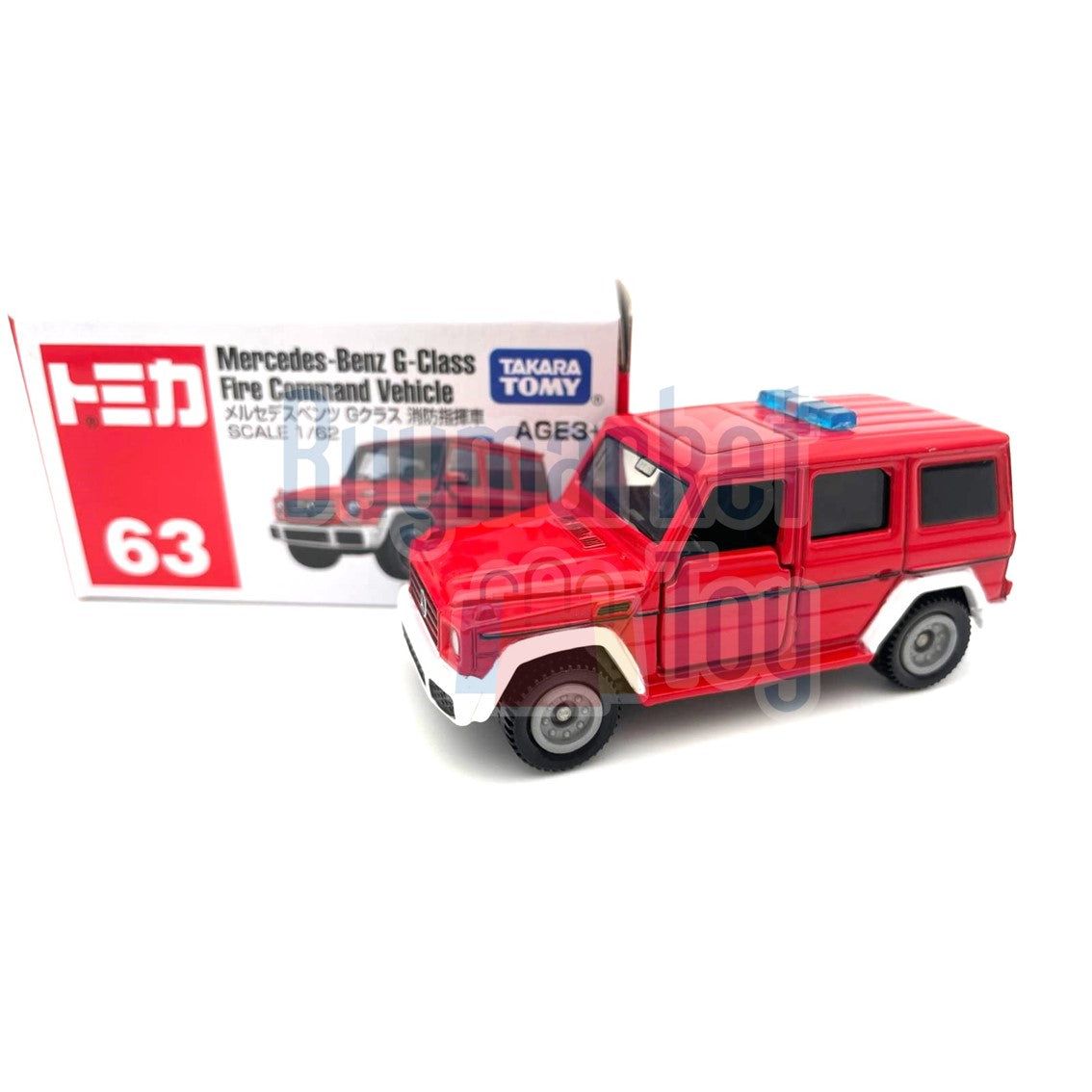 Takara Tomy Tomica #63 1/62 Mercedez Benz G-Class Fire Command Vehicle Model