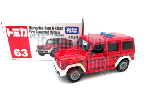 Load image into Gallery viewer, Takara Tomy Tomica #63 1/62 Mercedez Benz G-Class Fire Command Vehicle Model
