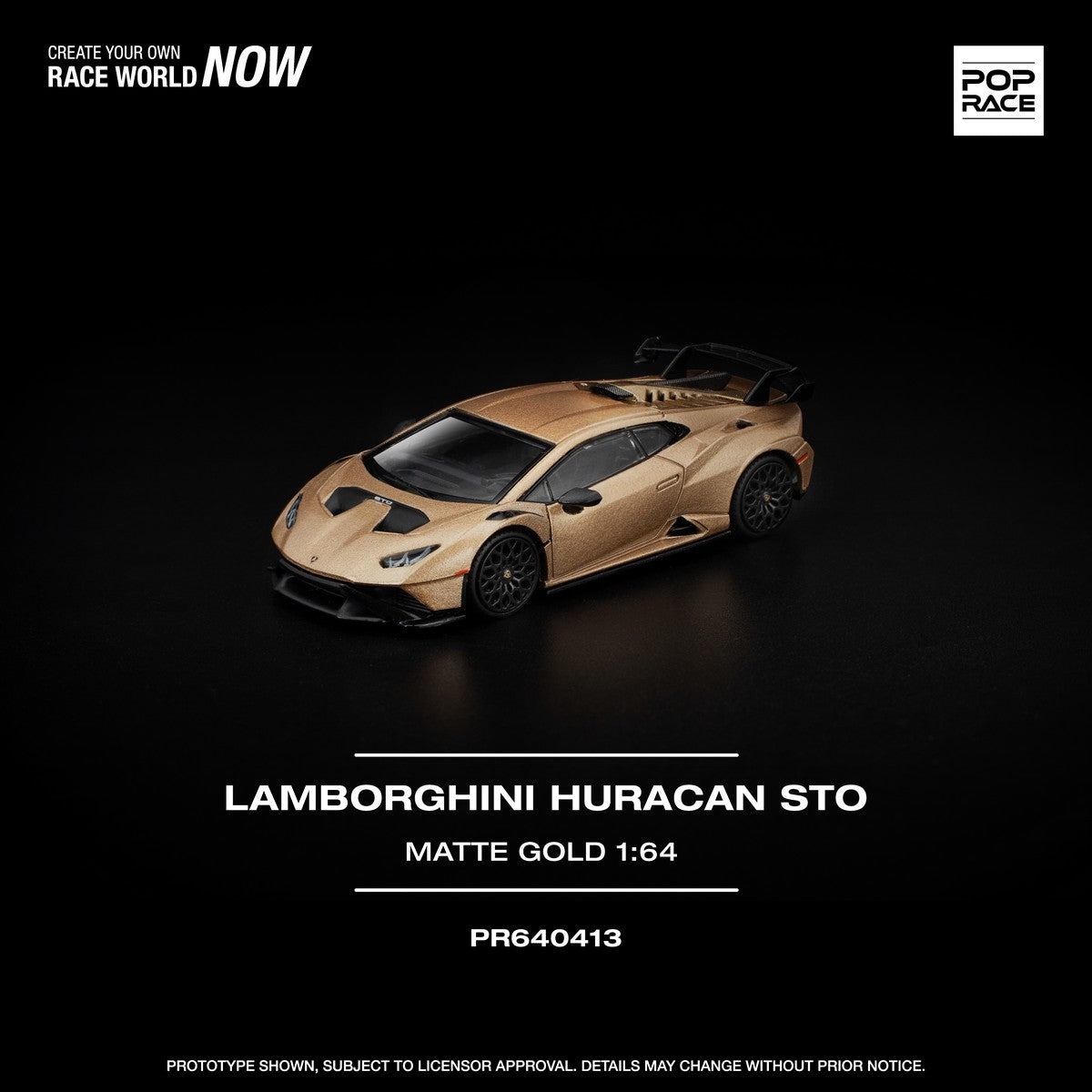 (Pre-order) POPRACE 1/64 LAMBORGHINI HURACAN STO MATTE GOLD #PR640413 Model Car