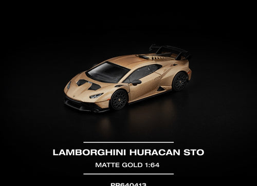 Load image into Gallery viewer, (Pre-order) POPRACE 1/64 LAMBORGHINI HURACAN STO MATTE GOLD #PR640413 Model Car
