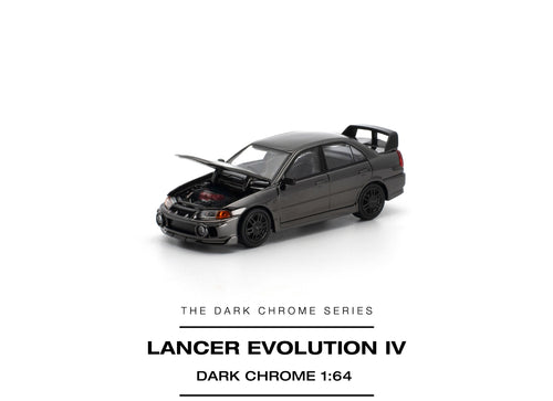 Load image into Gallery viewer, (Pre-order) POPRACE 1/64 - LANCER EVOLUTION IV DARK CHROME Diecast Model Car
