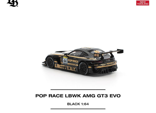 Load image into Gallery viewer, (Pre-order) POPRACE 1/64 - LBWK AMG GT3 EVO - BLACK Diecast Model Car
