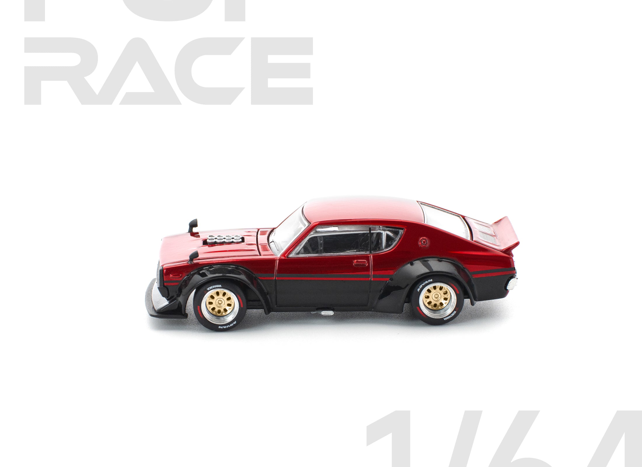 (Pre-order) POPRACE 1/64 KPGC110 KENMERI - RED/BLACK Diecast Model Car