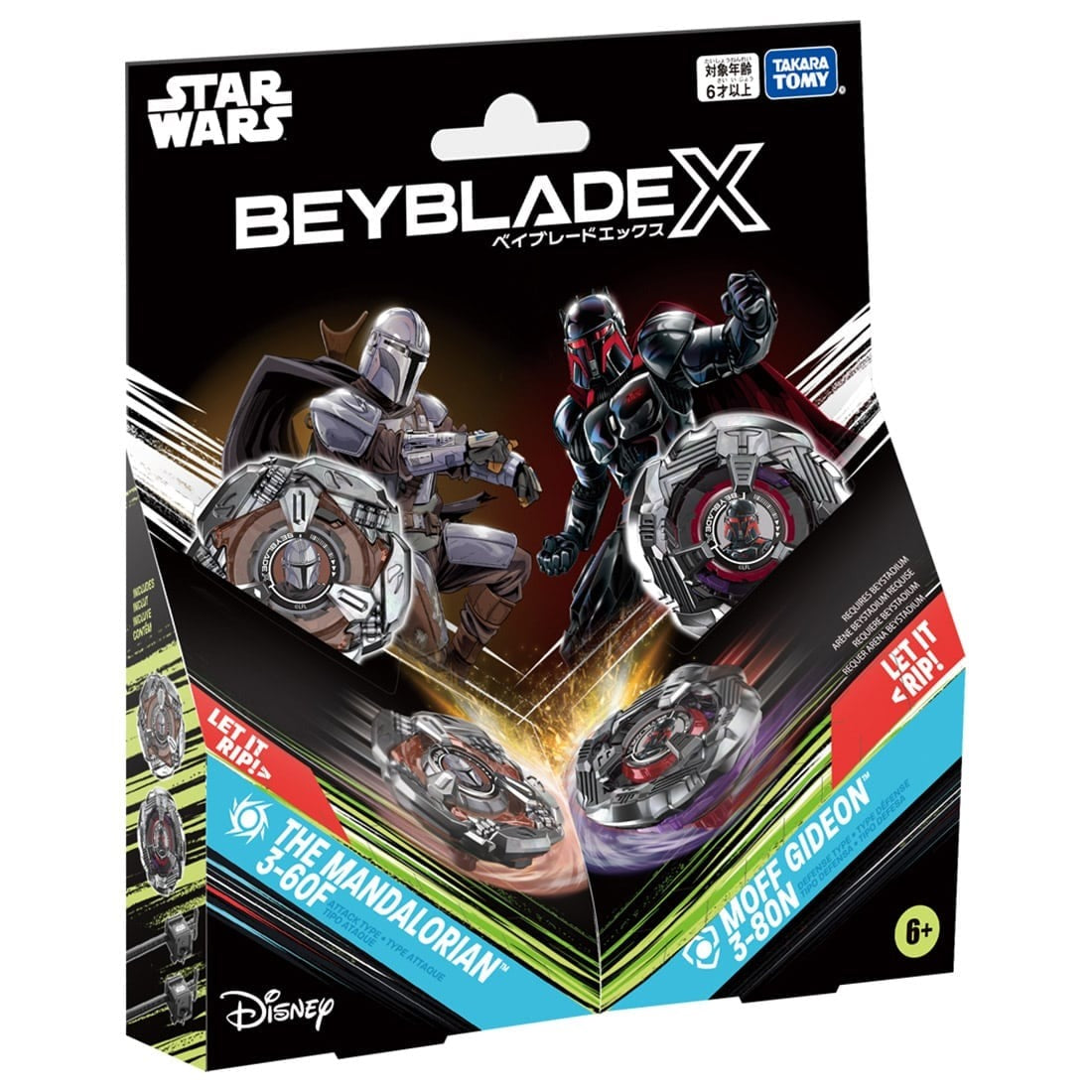 (In Stock)Takara Tomy Beyblade X BX-00 Mandalorian 3-60F Moff Gideon 3-80N Set
