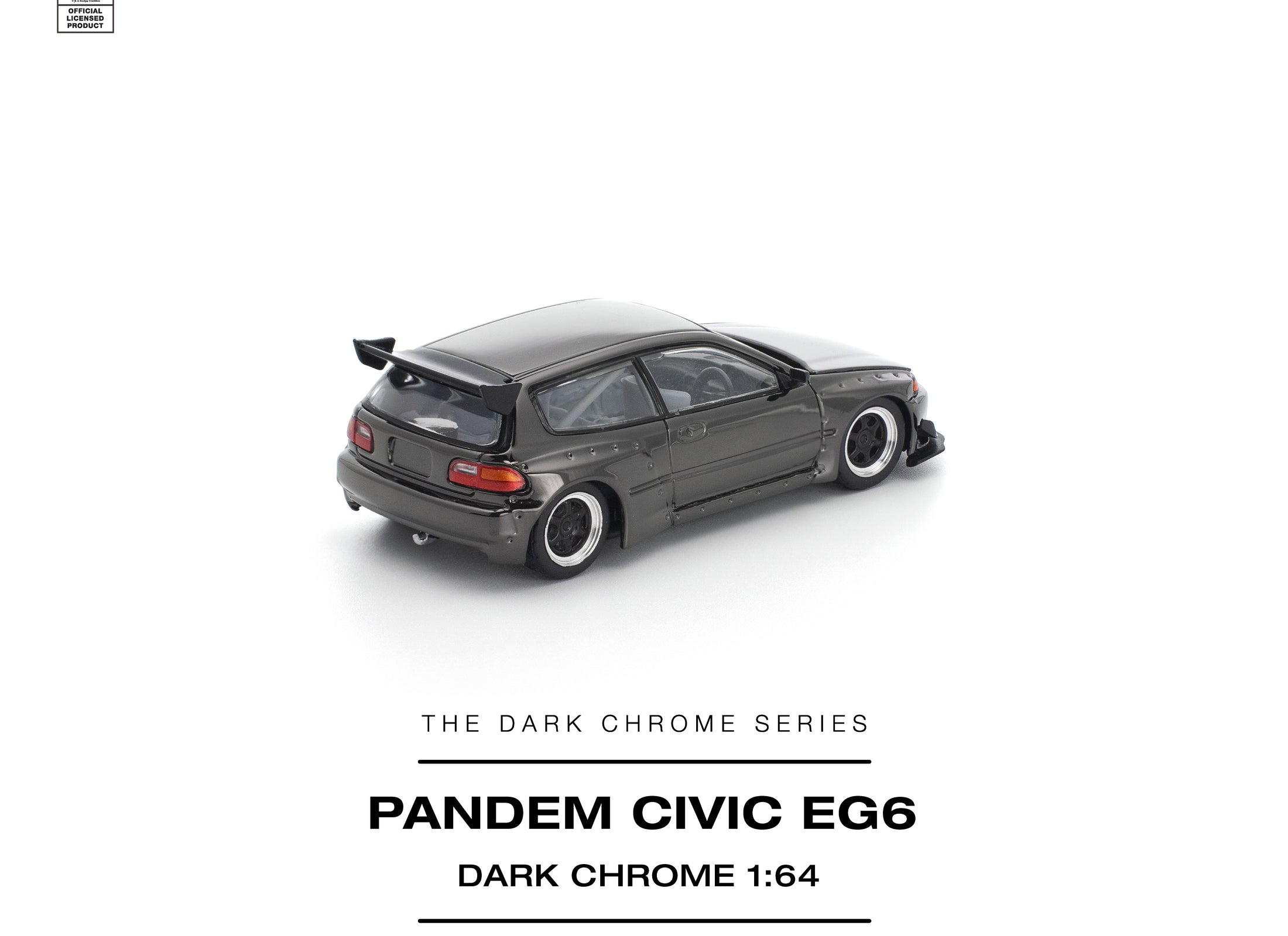 (Pre-order) POPRACE 1/64 PANDEM CIVIC EG6 DARK CHROME Diecast Model Car
