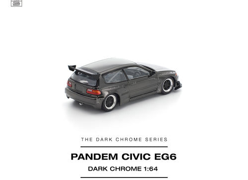 Load image into Gallery viewer, (Pre-order) POPRACE 1/64 PANDEM CIVIC EG6 DARK CHROME Diecast Model Car
