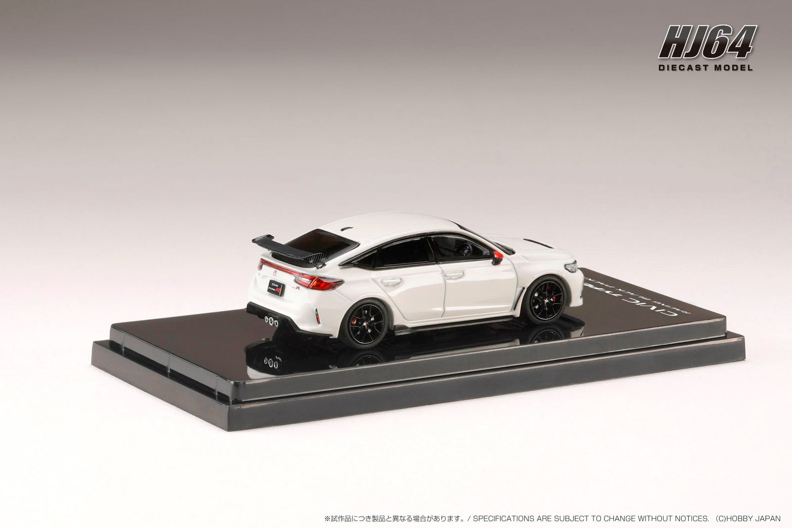 Hobby JAPAN 1/64 1/64 Honda CIVIC TYPE R (FL5) RACING BLACK Package White Model