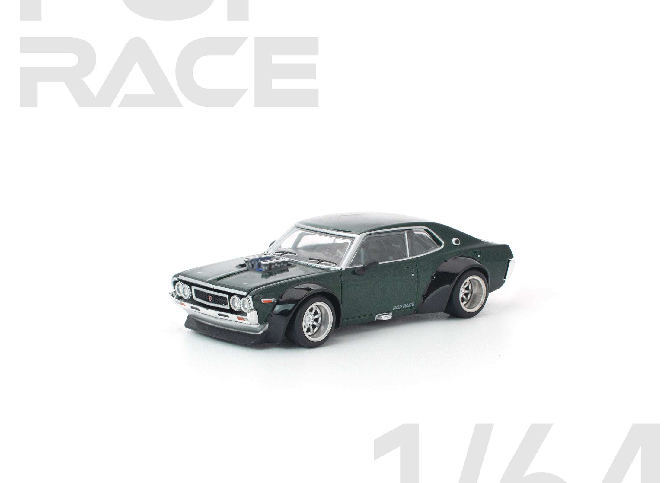 (Pre-order) POPRACE 1/64 LAUREL C130 GREEN Diecast Model Car #PR640331