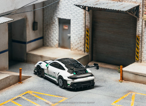 Load image into Gallery viewer, (Pre-order) Tarmac Works 1/64 Porsche GT3RS(992.1) MR White Green Diecast Model
