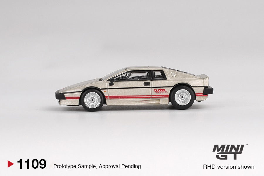 MINI GT #1109 Lotus Esprit Turbo Metallic Silver LHD Diecast Car