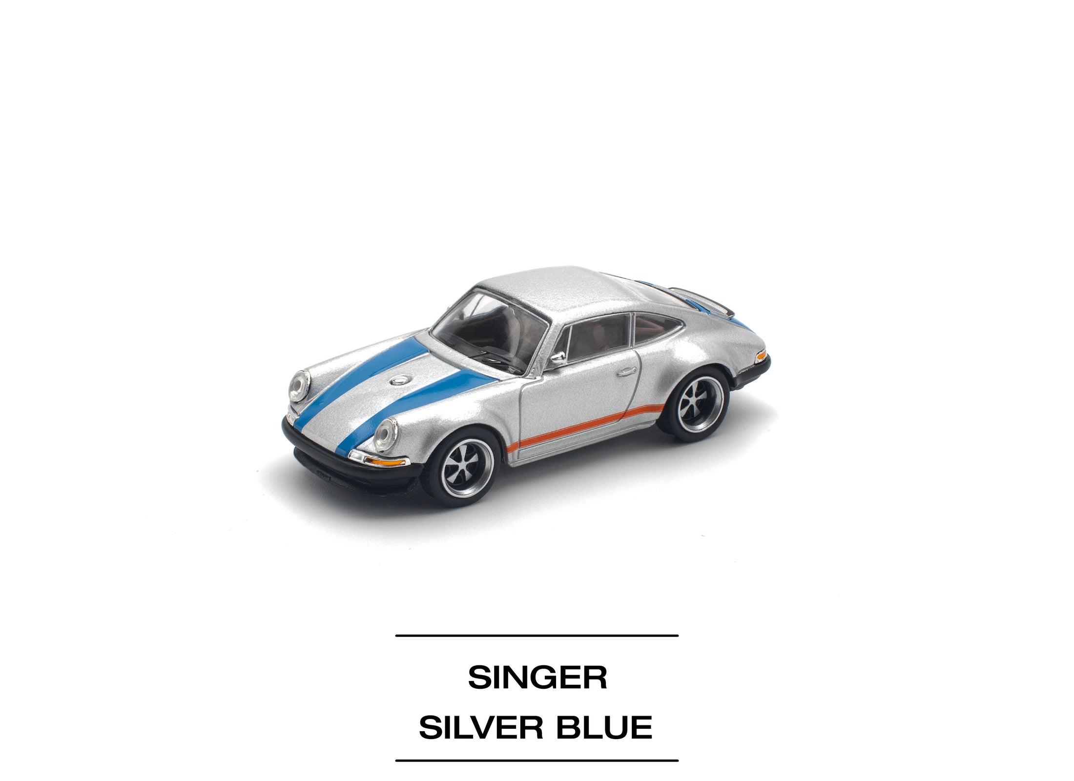 POPRACE 1/64 SINGER SILVER/BLUE Diecast Model Car