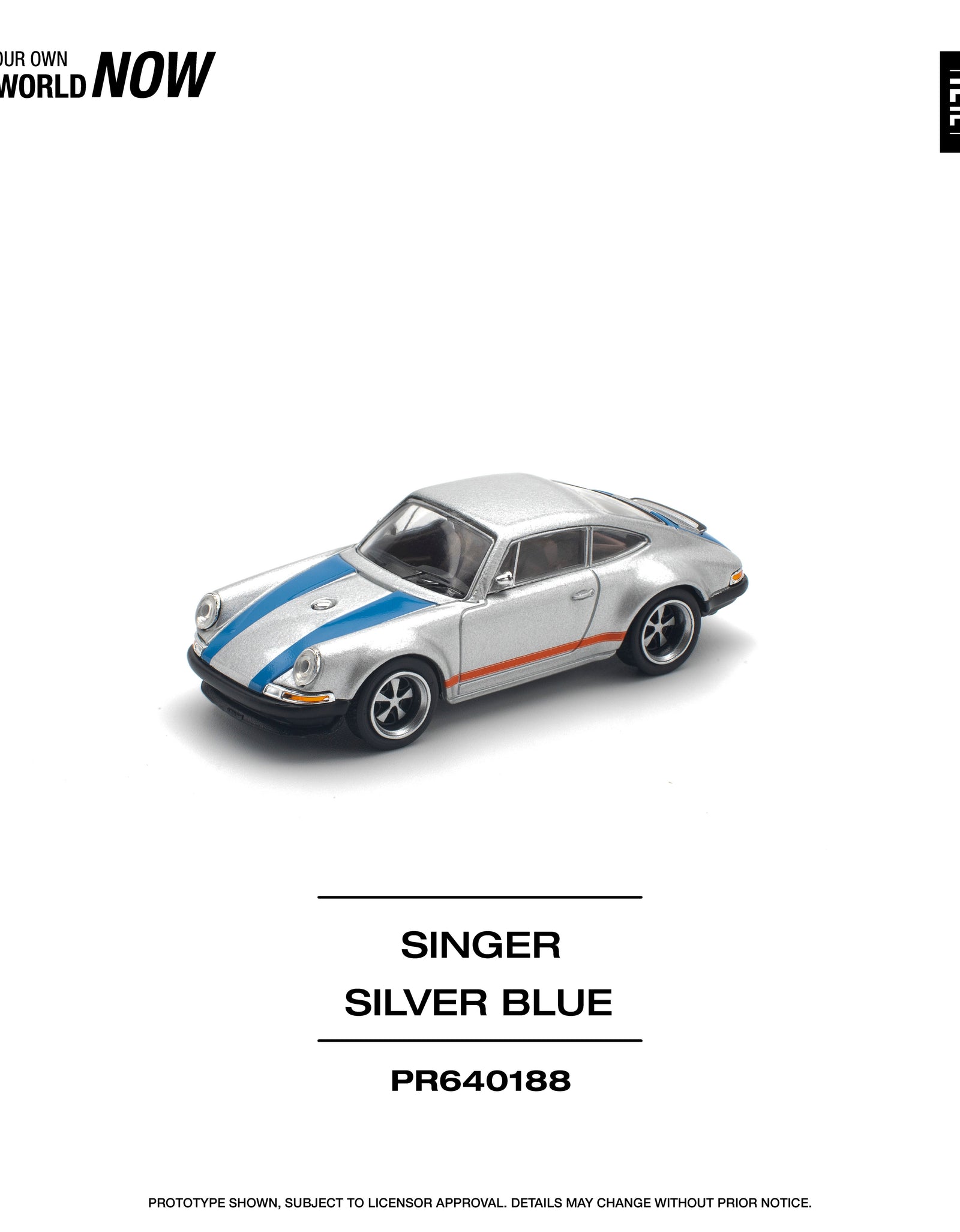 POPRACE 1/64 SINGER SILVER/BLUE Diecast Model Car