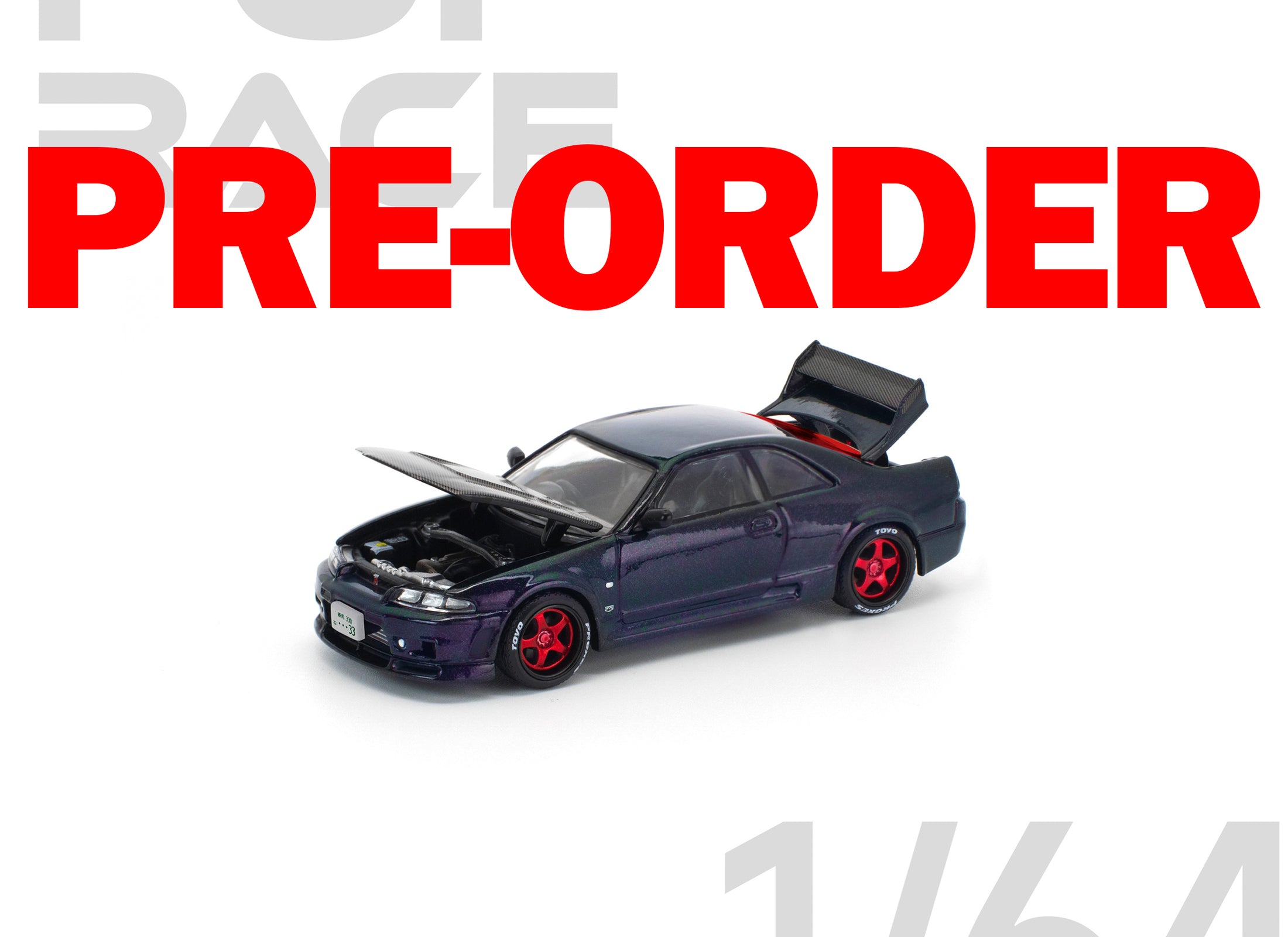 (Pre-order) POPRACE 1/64 SKYLINE GT-R R33 GHOST CHAMELEON Diecast Model Car