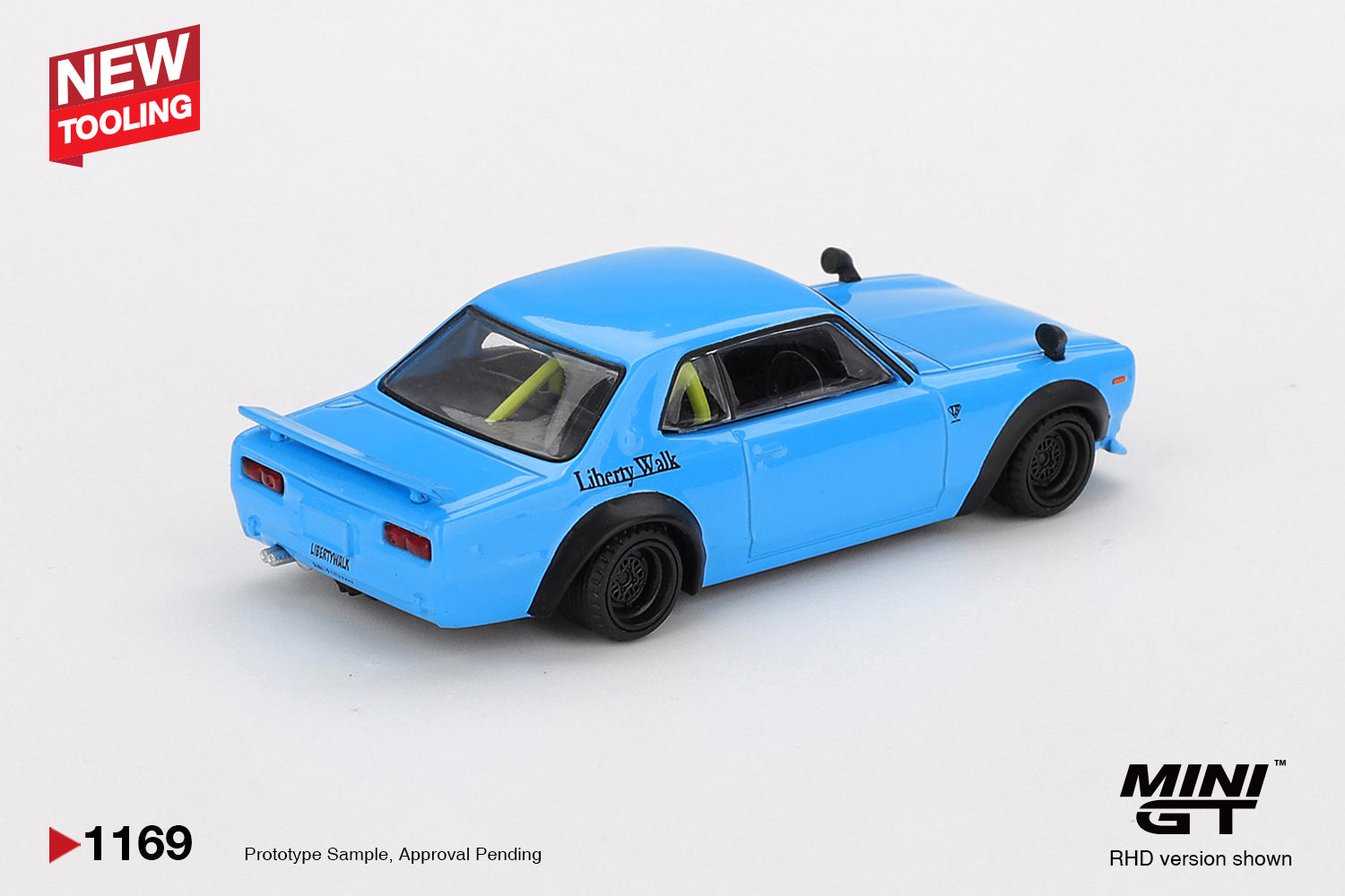 (Pre-order) MINI GT #1169 Nissan LB Works HAKOSUKA Baby Blue Diecast Model Car